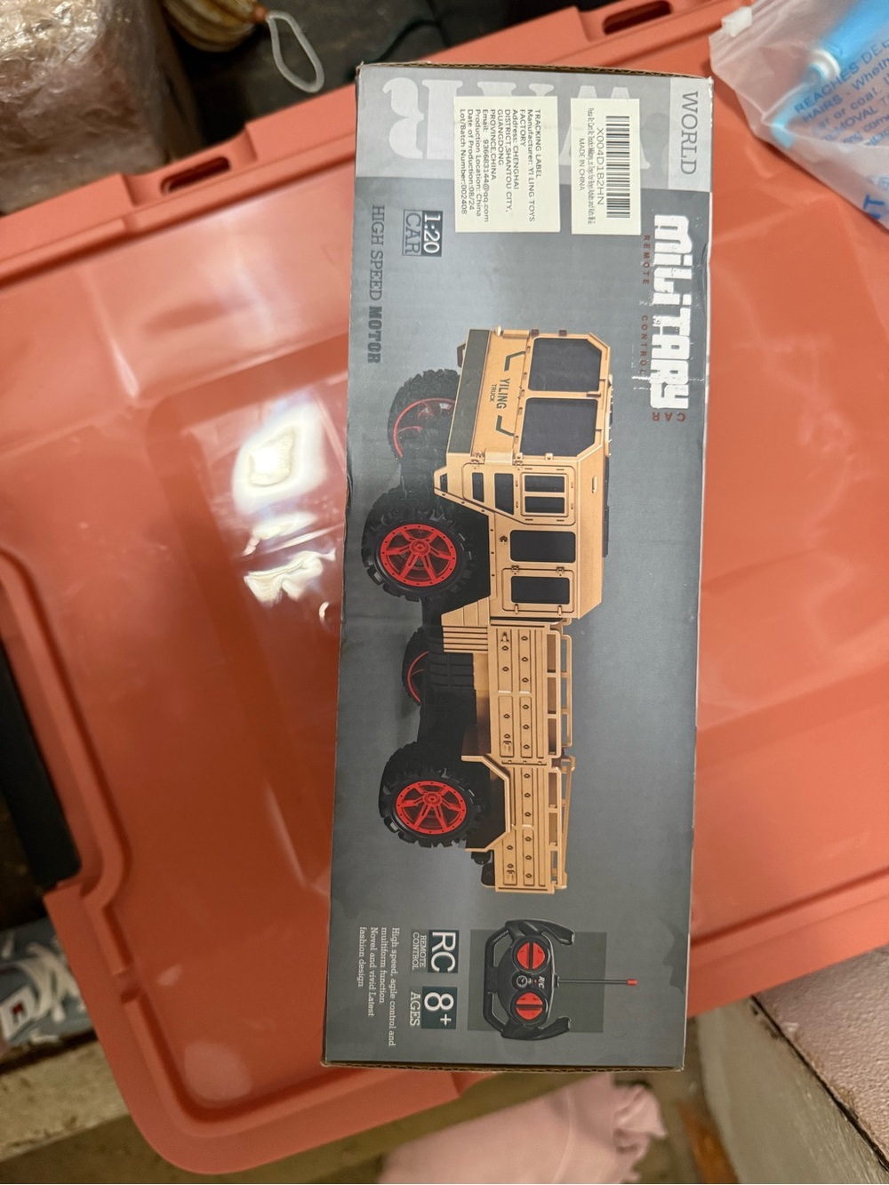 Military RC Truck Toy - Tan and Red - Kids Toys